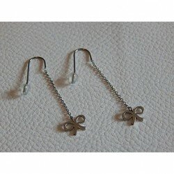 Boucles d'oreilles pendants acier ZAG noeud
